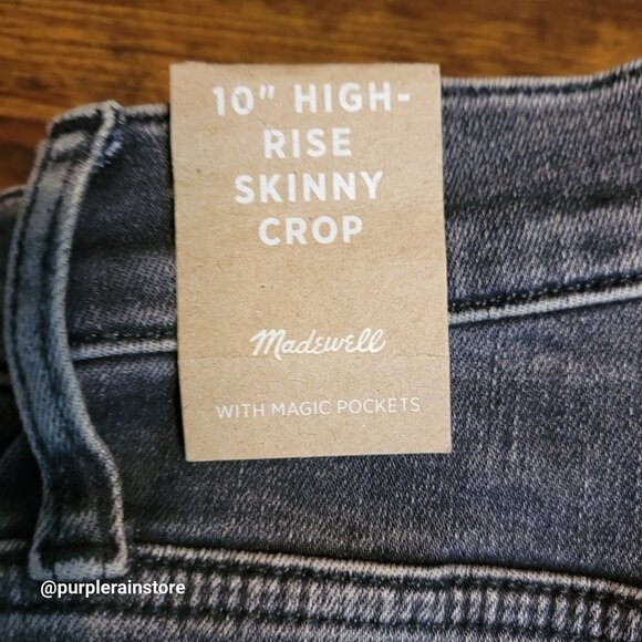 Madewell Jeans 28 Skinny Crop 10" High Rise Tummy Control Oakwood Wash MC519 NWT - Picture 4 of 15